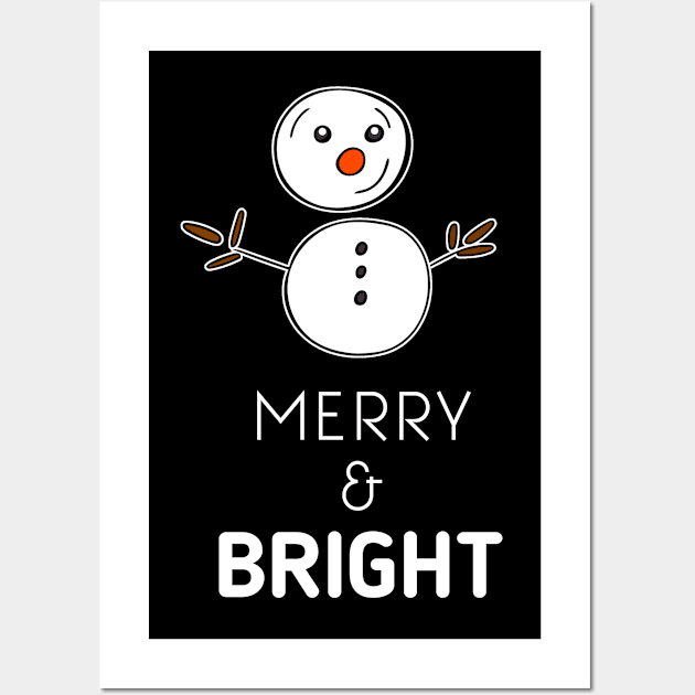 Merry & Bright Snowman Wall Art by MaystarUniverse